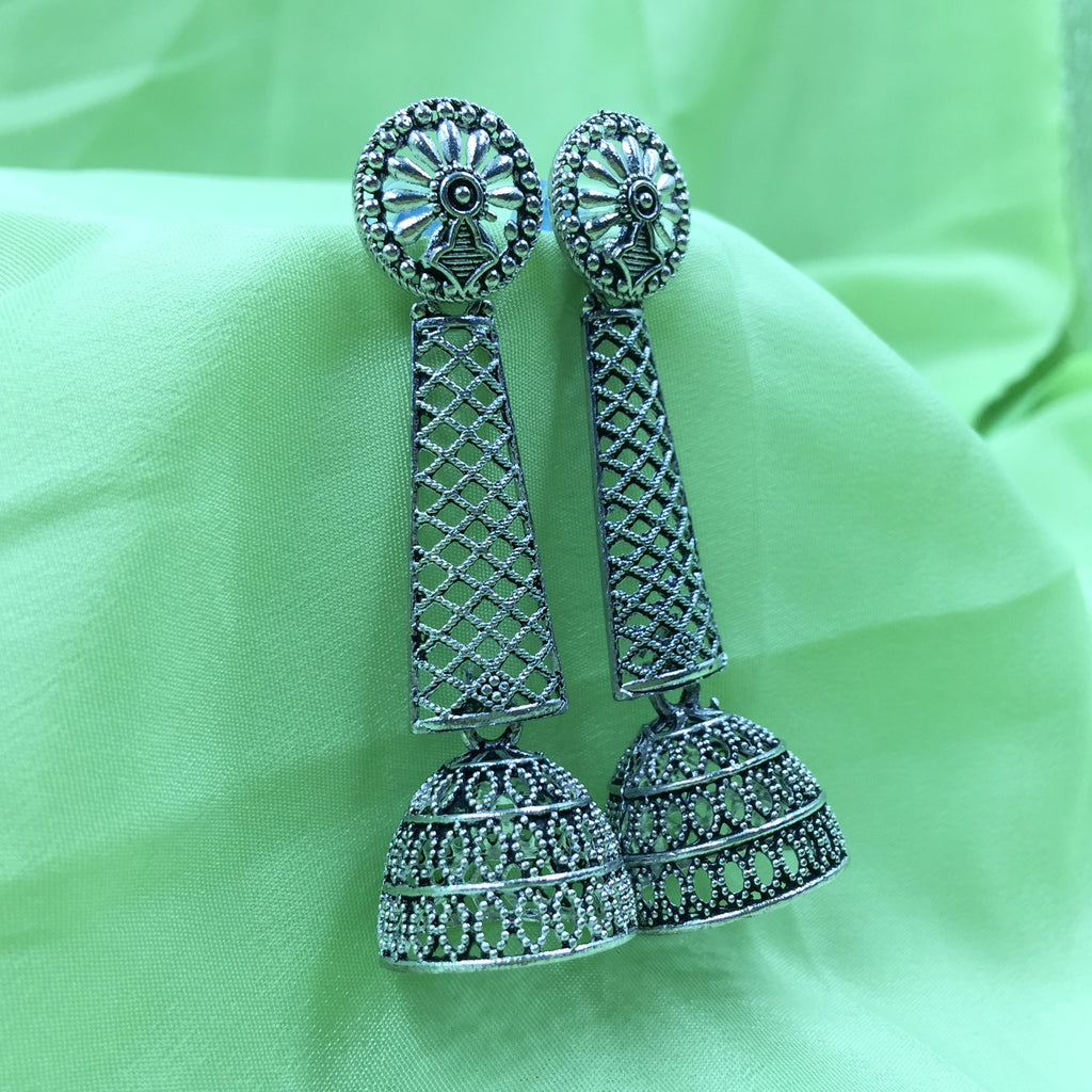 Victorian Old Cut Diamond Cluster Drop Earrings